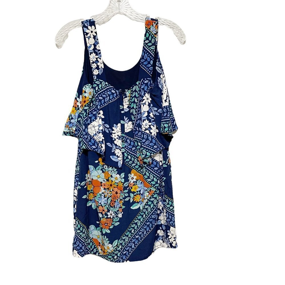 Maeve Anthropologie Blue Floral Flounce Detail Tisana Shift Dress - Picture 3 of 5
